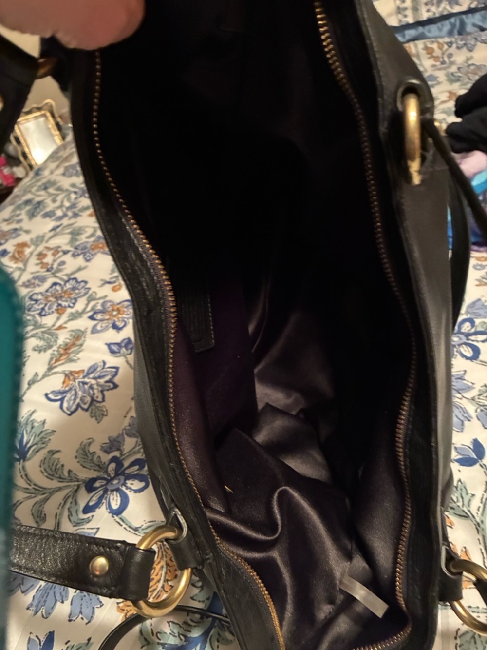 Coach Black Leather Shoulder Tote with Gold Hardware - Picture 9 of 11